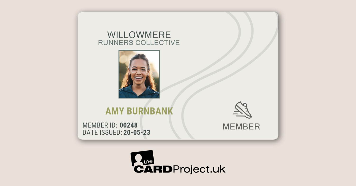 Running Club ID Card Light Tracks Design